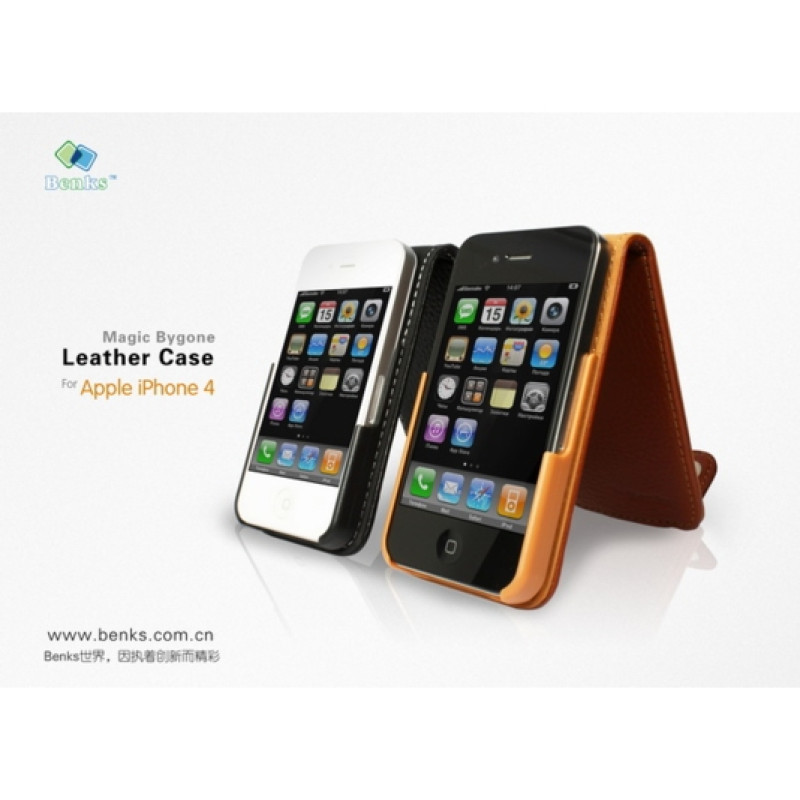 Чехол из натуральной кожи Benks Magic Bygone Leather Case для iPhone 4/4S (+ пленка)