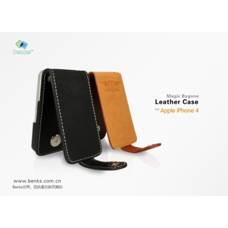 Чехол из натуральной кожи Benks Magic Bygone Leather Case для iPhone 4/4S (+ пленка)