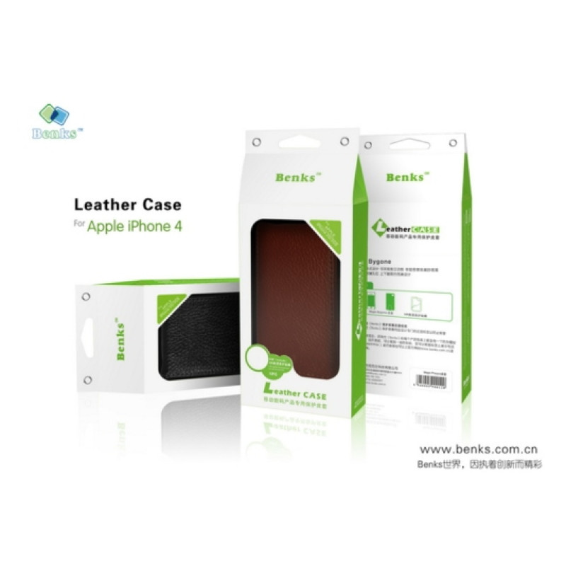 Чехол из натуральной кожи Benks Magic Bygone Leather Case для iPhone 4/4S (+ пленка)