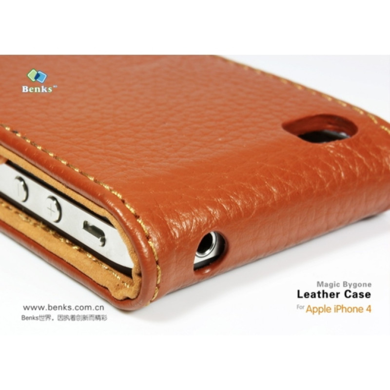 Чехол из натуральной кожи Benks Magic Bygone Leather Case для iPhone 4/4S (+ пленка)