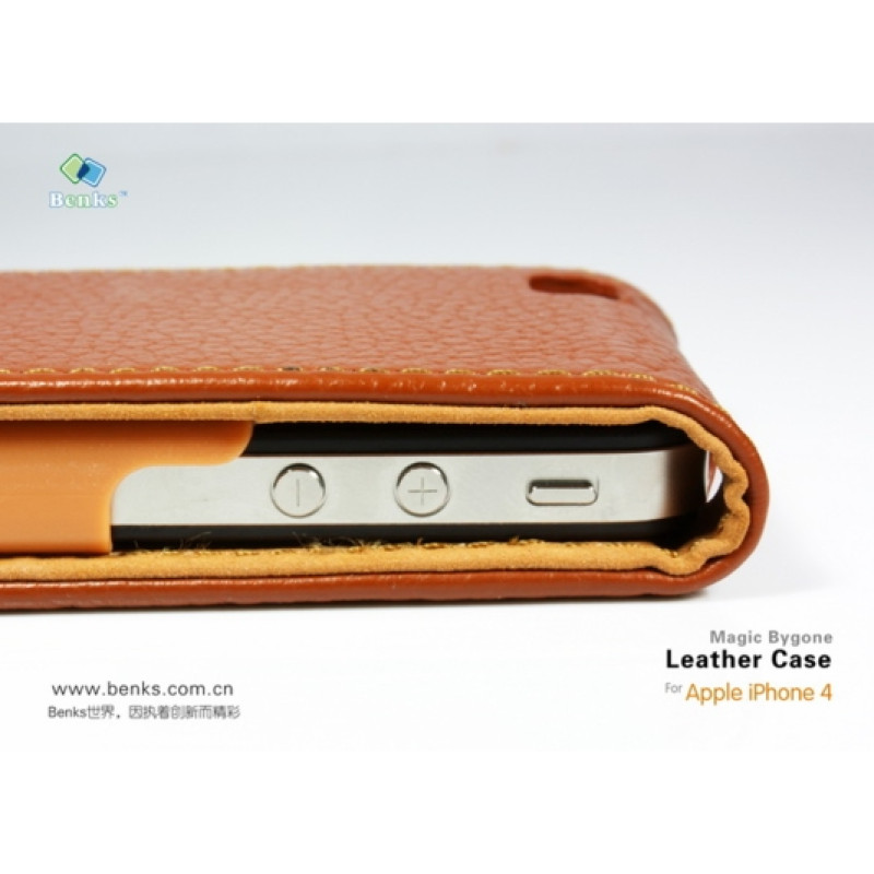 Чехол из натуральной кожи Benks Magic Bygone Leather Case для iPhone 4/4S (+ пленка)