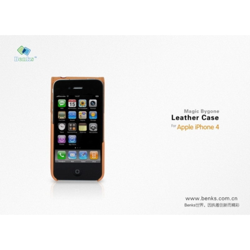 Чехол из натуральной кожи Benks Magic Bygone Leather Case для iPhone 4/4S (+ пленка)