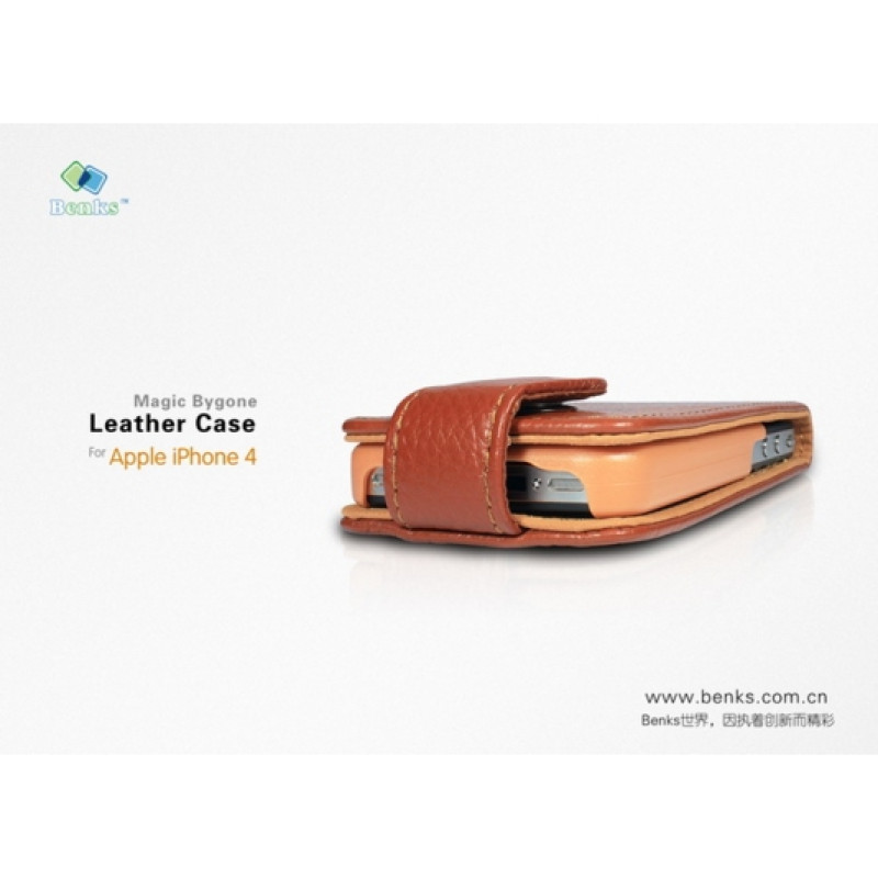 Чехол из натуральной кожи Benks Magic Bygone Leather Case для iPhone 4/4S (+ пленка)