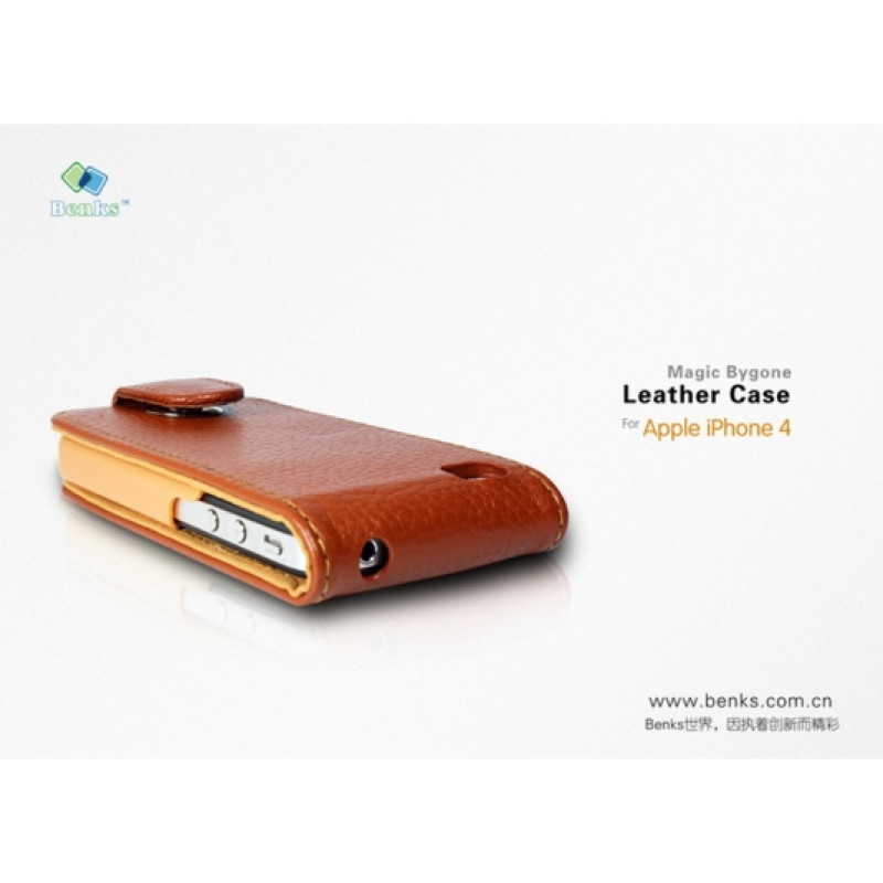 Чехол из натуральной кожи Benks Magic Bygone Leather Case для iPhone 4/4S (+ пленка)