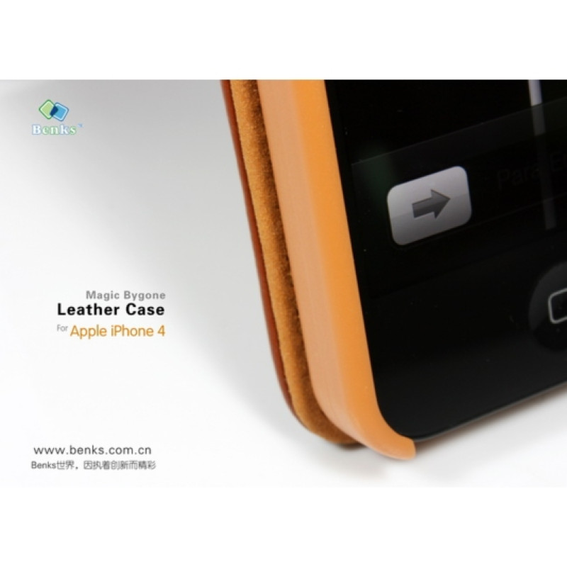 Чехол из натуральной кожи Benks Magic Bygone Leather Case для iPhone 4/4S (+ пленка)