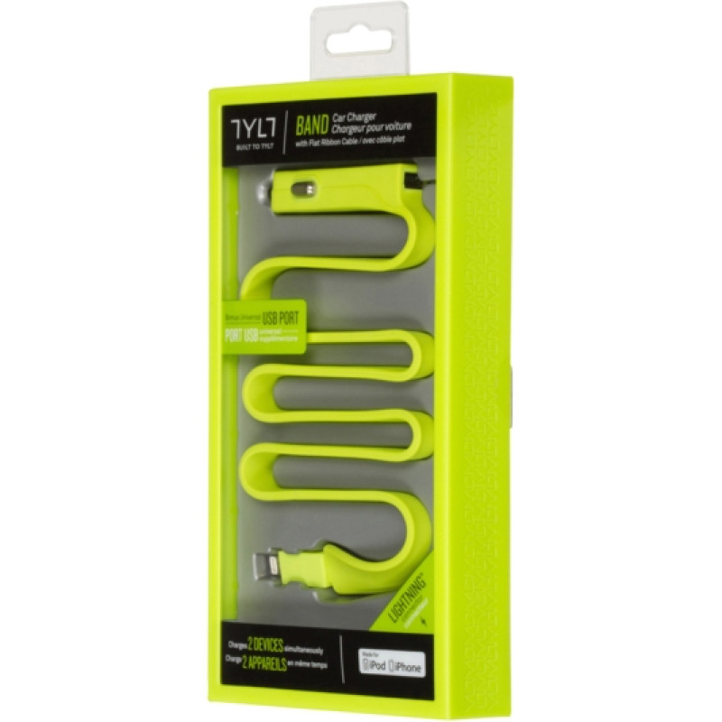 Автомобільний зарядний пристрій TYLT Band Car Charger для iPhone 5/5S LIGHTNING+USB