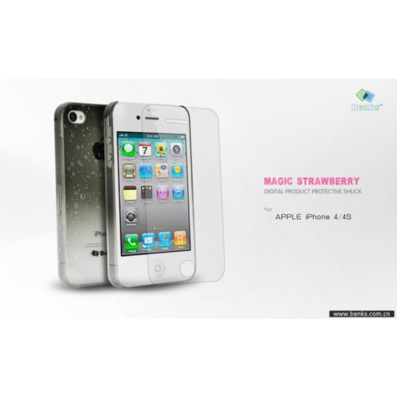 Чохол для Apple iPhone 4/4S Benks Magic Strawberry (+плівка)
