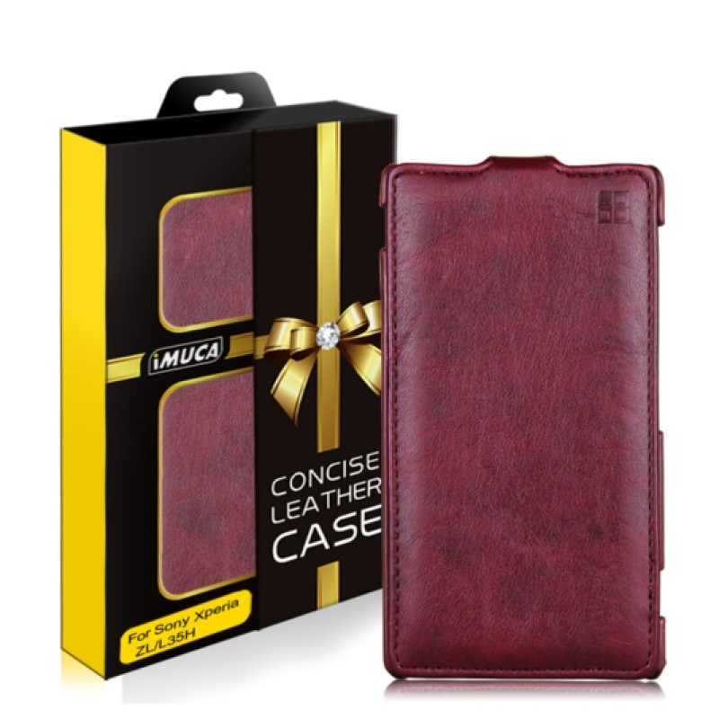 Шкіряний чохол-фліп для Sony Xperia ZL від iMuca Concise Vertical Flip