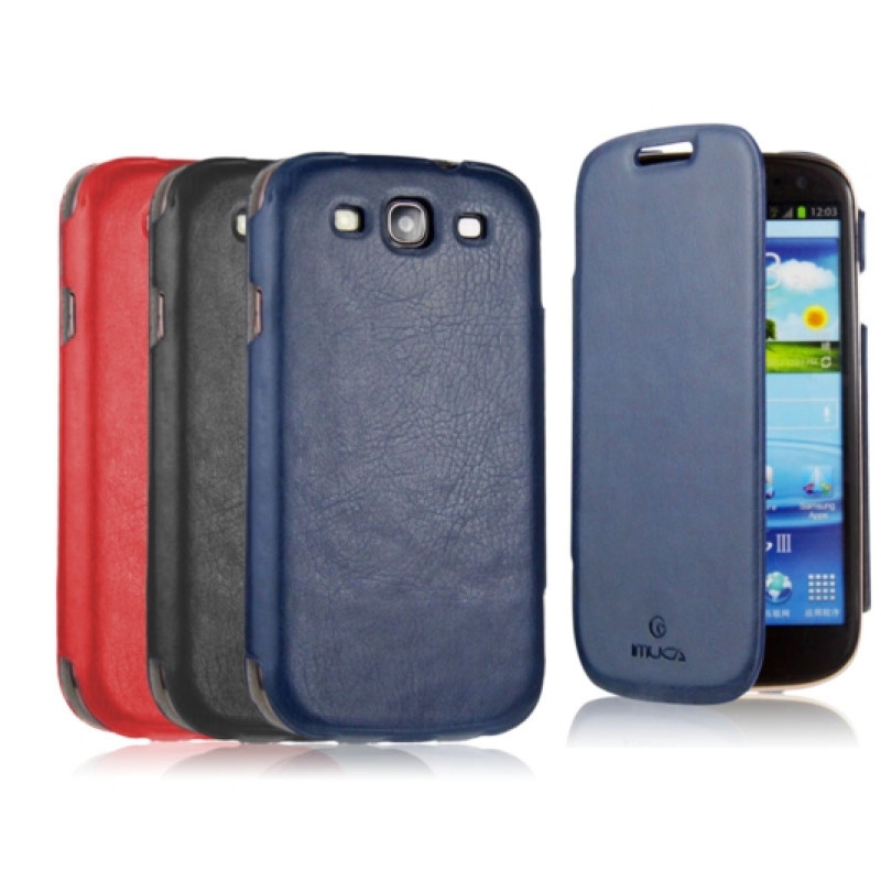 Тонкий кожаный чехол-книжка для Samsung Galaxy S3 iMuca Velvety Glaze Side Flip