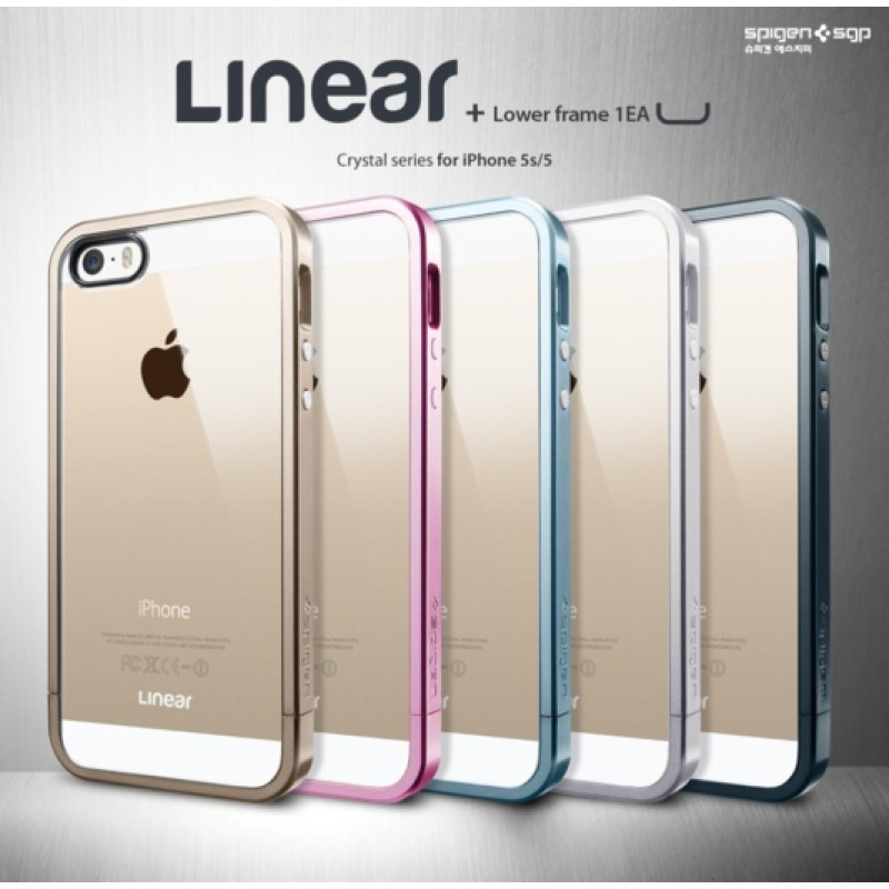 Пластиковий чохол для iPhone 5/5S SPIGEN Case Linear Metal Crystal (+ плівка)