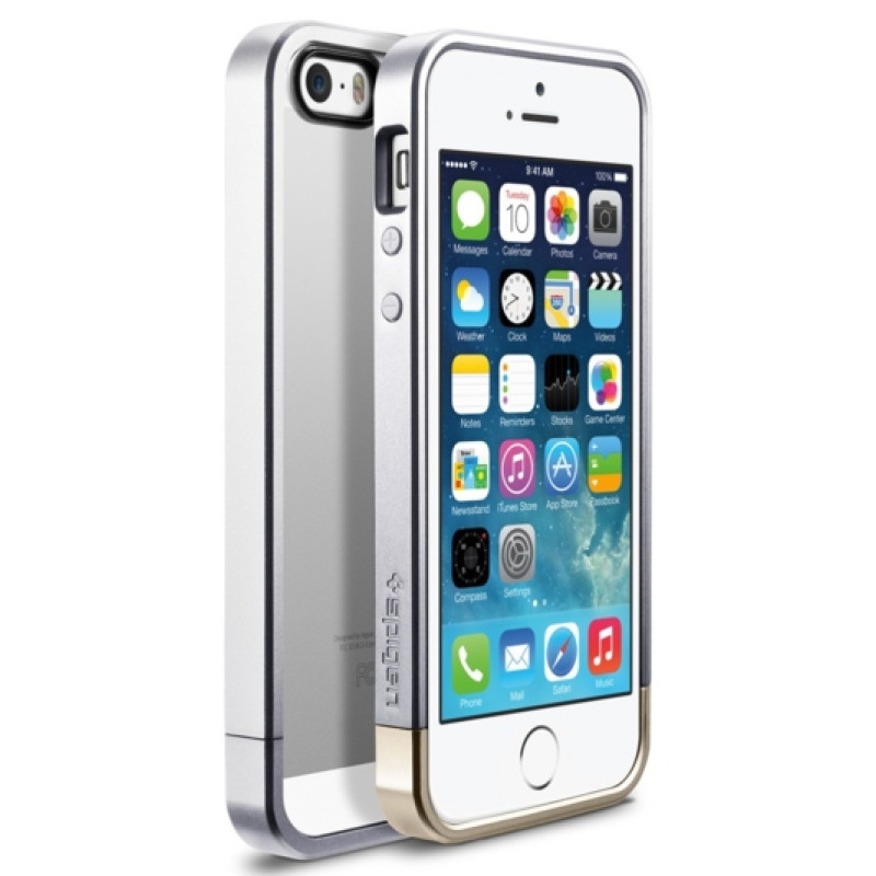 Пластиковий чохол для iPhone 5/5S SPIGEN Case Linear Metal Crystal (+ плівка)